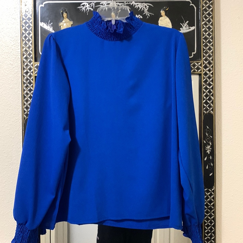 Women’s long sleeve blue blouse